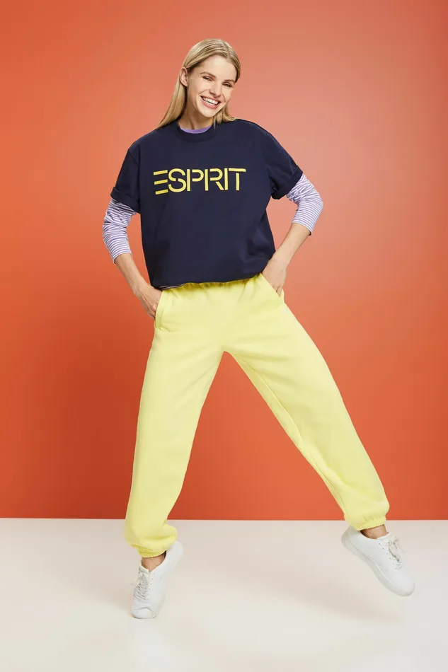 TShirts Polos Men Esprit Unisex Logo Cotton Jersey TShirt Navy