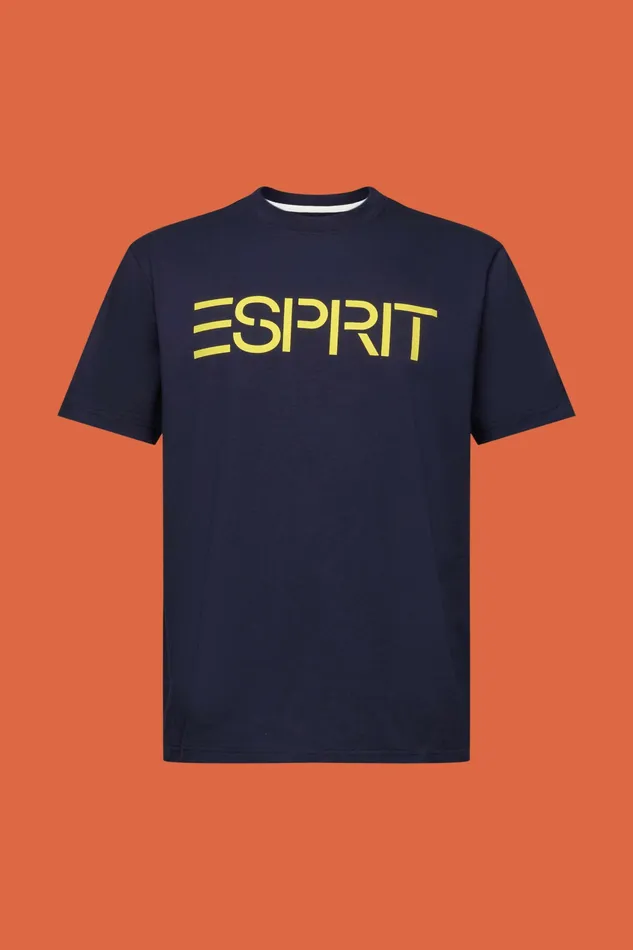 TShirts Polos Men Esprit Unisex Logo Cotton Jersey TShirt Navy
