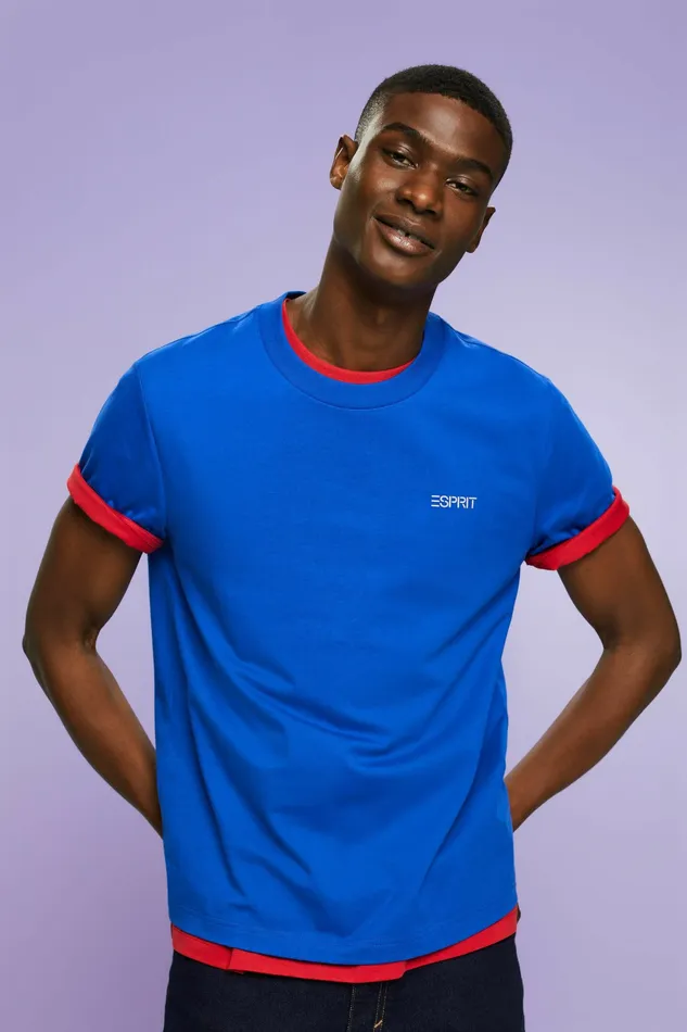 TShirts Polos Men Esprit Unisex Logo TShirt Bright Blue