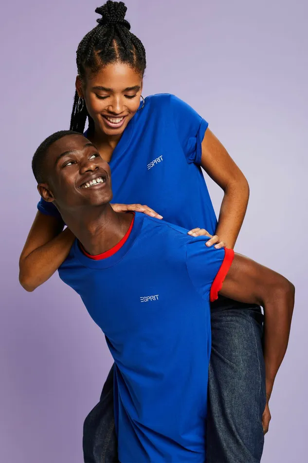 TShirts Polos Men Esprit Unisex Logo TShirt Bright Blue