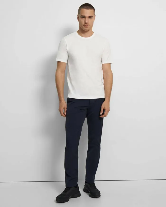 Tshirts Polos Men Theory Essential Tee In Cosmos Slub Cotton White