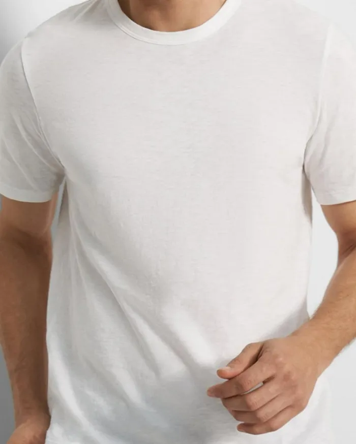 Tshirts Polos Men Theory Essential Tee In Cosmos Slub Cotton White