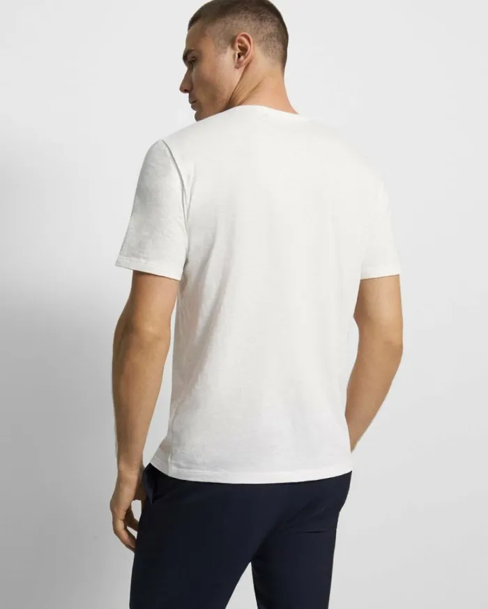 Tshirts Polos Men Theory Essential Tee In Cosmos Slub Cotton White