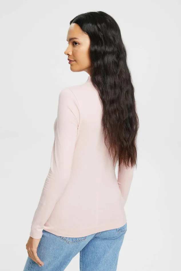 TShirts Tops Women Esprit Boat Neck Long Sleeve Top Light Pink