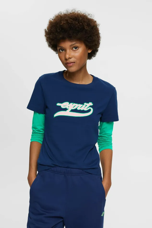 TShirts Tops Women Esprit Logo Cotton TShirt Ink