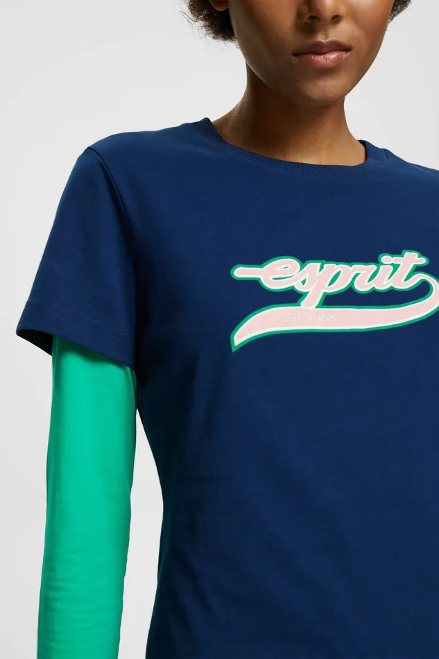 TShirts Tops Women Esprit Logo Cotton TShirt Ink