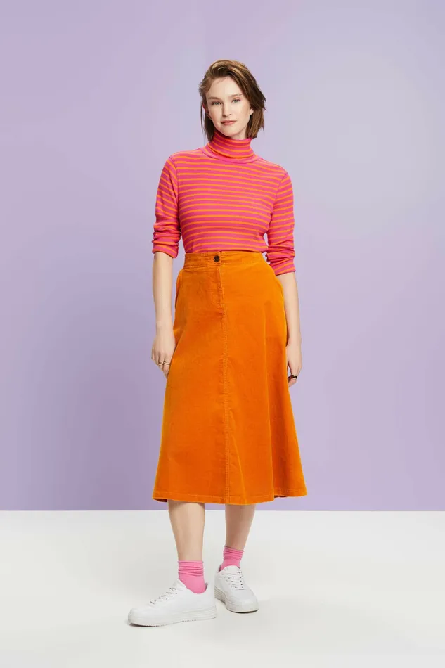 TShirts Tops Women Esprit Striped LongSleeve Turtleneck New Pink Fuchsia