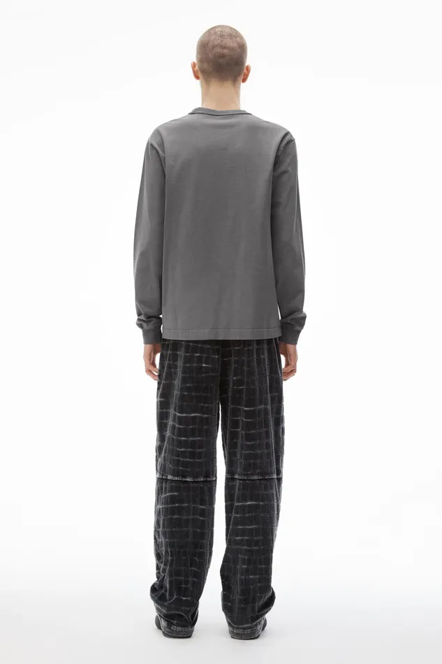 TShirts WomenMen Alexander Wang Glitter Puff Logo LongSleeve Tee In Cotton