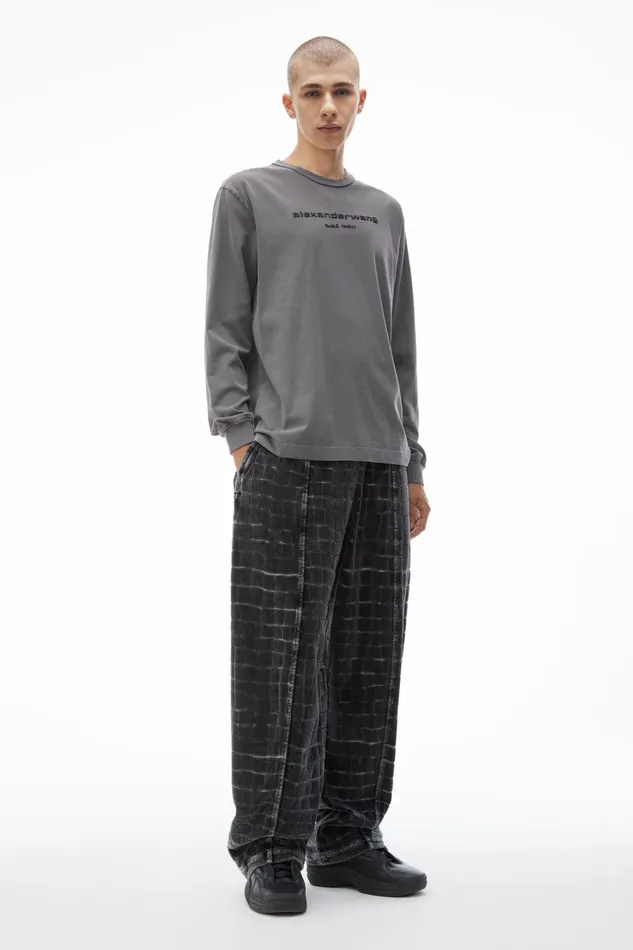 TShirts WomenMen Alexander Wang Glitter Puff Logo LongSleeve Tee In Cotton