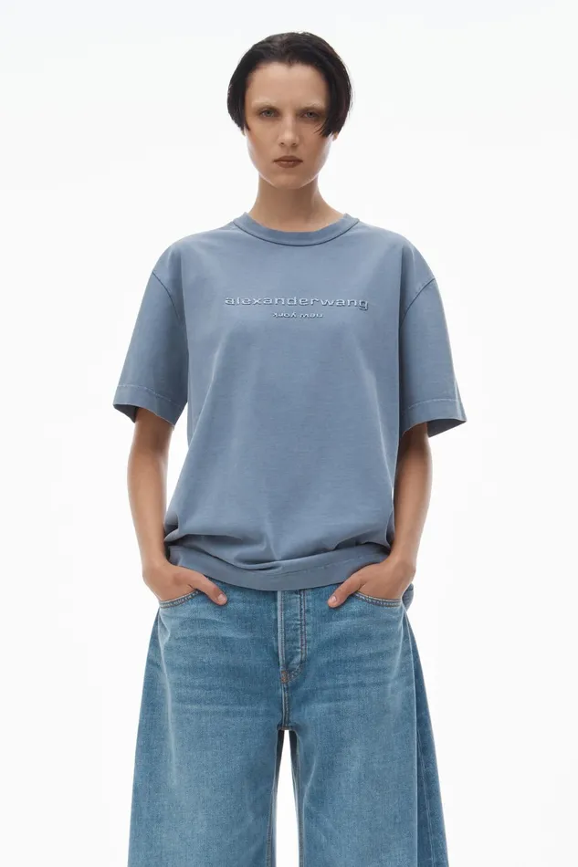 TShirts WomenMen Alexander Wang Glitter Puff Logo Tee In Cotton