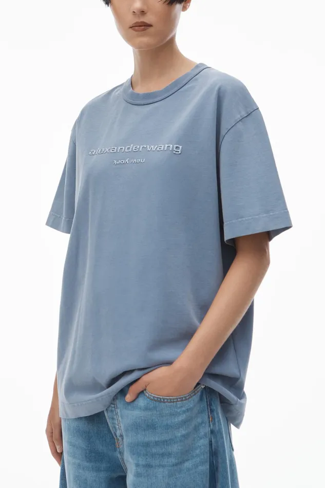 TShirts WomenMen Alexander Wang Glitter Puff Logo Tee In Cotton