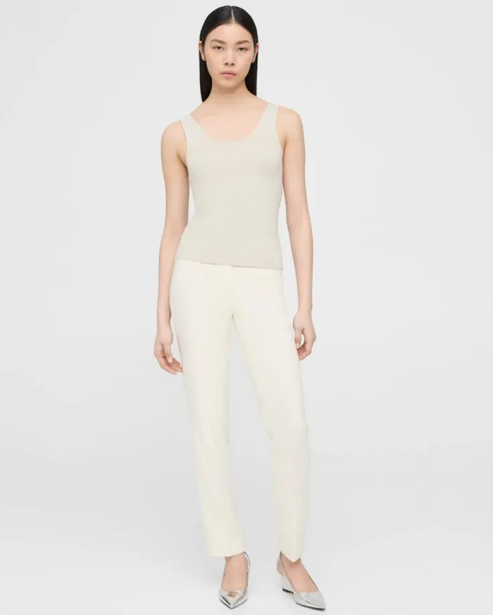 TShirts Women Theory Scoop Neck Tank In Stretch Cotton Sand TShirts Women Theory Scoop Neck Tank In Stretch Cotton Sand