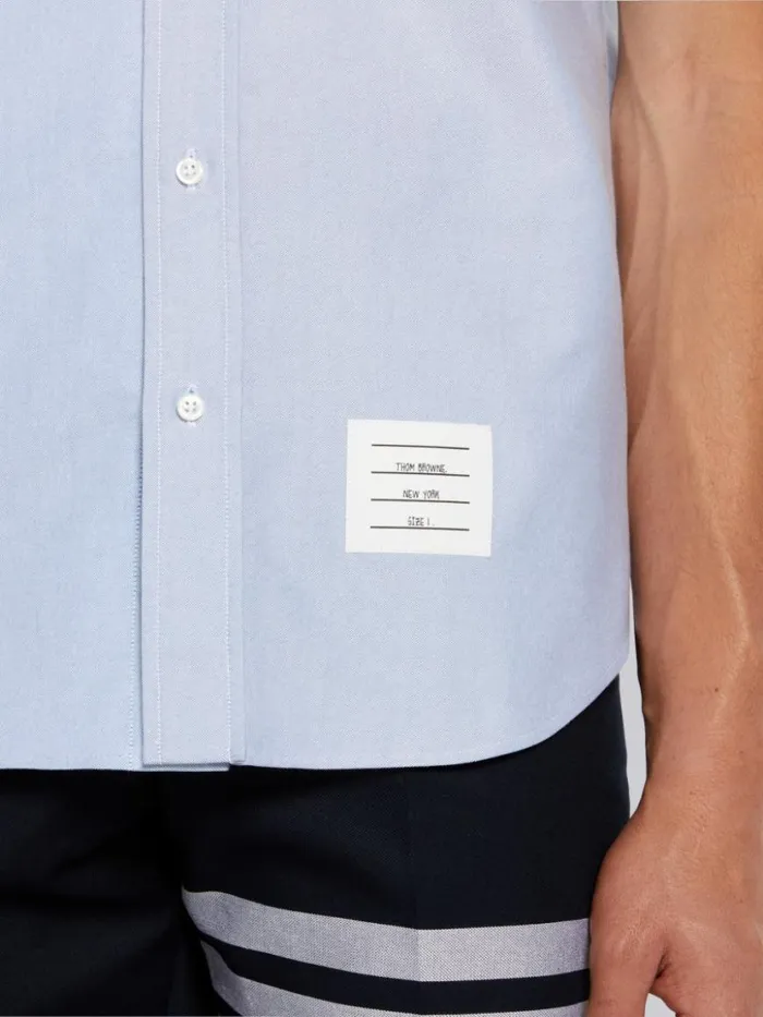 Thom Browne Broderie Anglaise Mr Thom With Kite Straight Fit Short Sleeve Shirt Light Blue Men Shirting