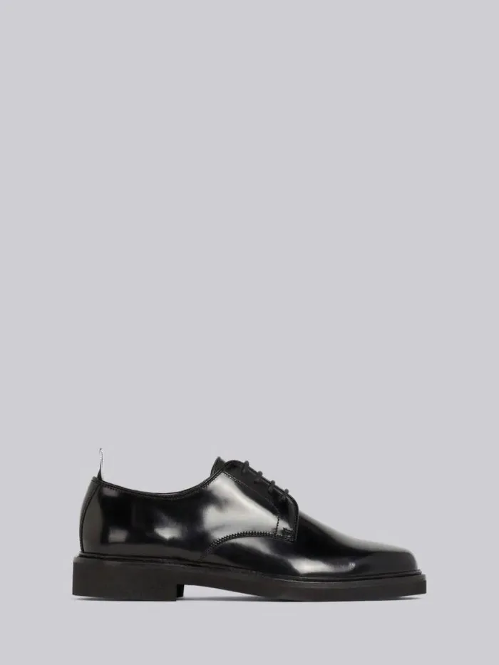 Thom Browne Calf Leather Micro Sole Uniform Shoe Black Women Brogues and Loafers