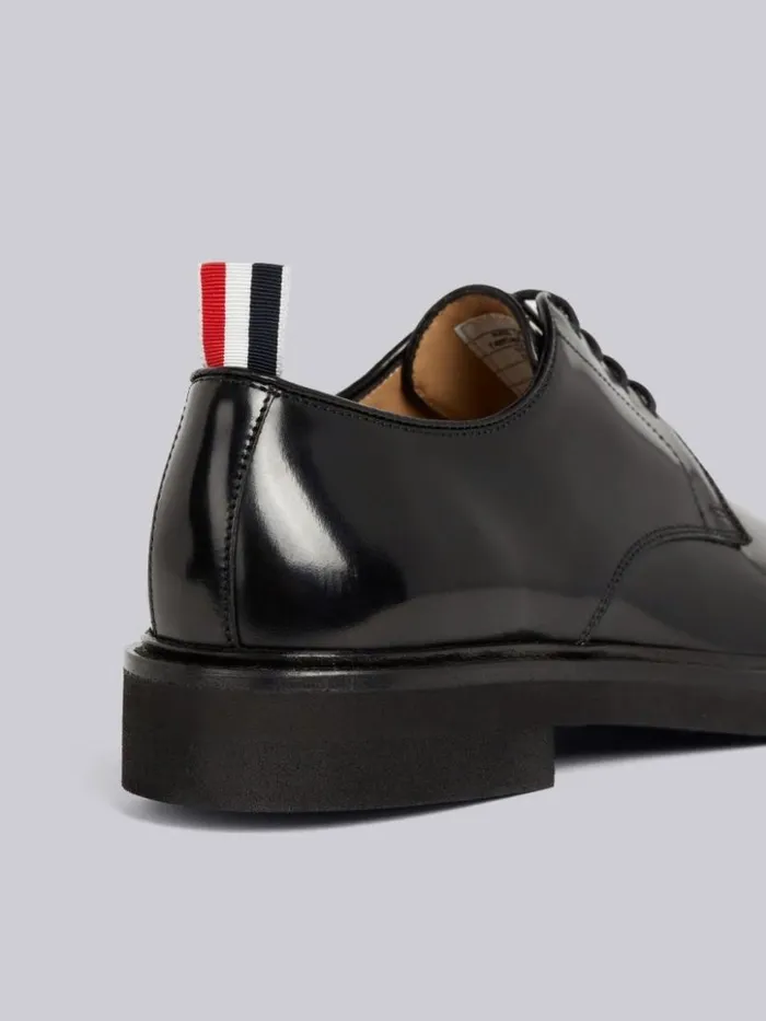 Thom Browne Calf Leather Micro Sole Uniform Shoe Black Women Brogues and Loafers