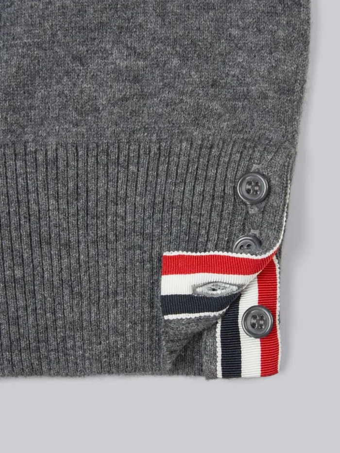Thom Browne Cashmere 4bar Crewneck Pullover Medium Grey GirlsBoys Knitwear Thom Browne Cashmere 4bar Crewneck Pullover Medium Grey GirlsBoys Knitwear