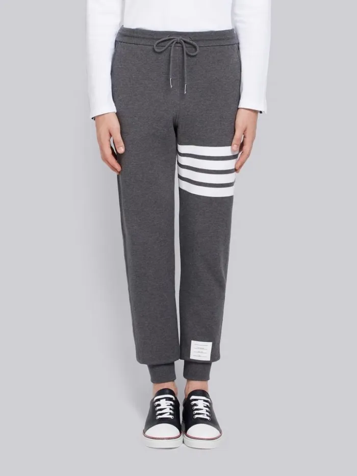 Thom Browne Classic Cotton Loopback Jersey 4bar Sweatpant Dark Grey Men Sweats