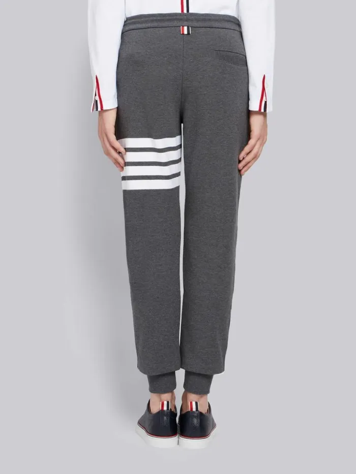 Thom Browne Classic Cotton Loopback Jersey 4bar Sweatpant Dark Grey Men Sweats Thom Browne Classic Cotton Loopback Jersey 4bar Sweatpant Dark Grey Men Sweats