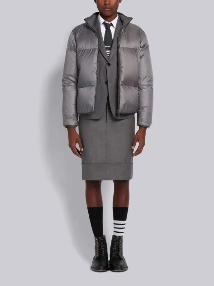 Thom Browne Classic Rise Knee Length Beltloop Skirt In Super 120s Twill Medium Grey Men Trousers Thom Browne Classic Rise Knee Length Beltloop Skirt In Super 120s Twill Medium Grey Men Trousers