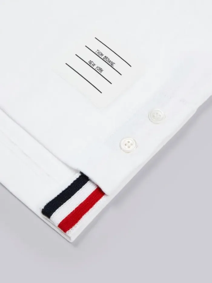 Thom Browne Cotton Jersey Multicolor Center Back Stripe Short Sleeve Tshirt White GirlsBoys Dresses And Shirts Thom Browne Cotton Jersey Multicolor Center Back Stripe Short Sleeve Tshirt White GirlsBoys Dresses And Shirts