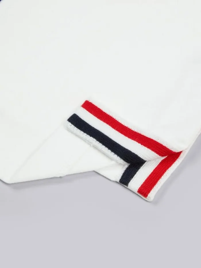 Thom Browne Cotton Jersey Multicolor Center Back Stripe Short Sleeve Tshirt White GirlsBoys Dresses And Shirts Thom Browne Cotton Jersey Multicolor Center Back Stripe Short Sleeve Tshirt White GirlsBoys Dresses And Shirts