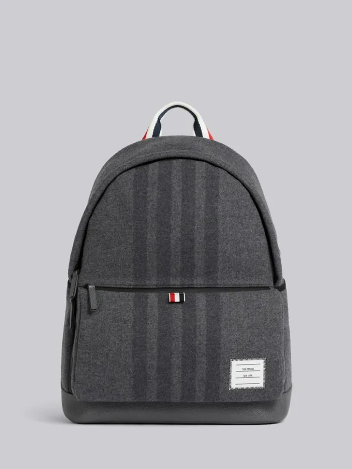 Thom Browne Double Face Melton 4bar Easy Backpack Medium Grey WomenMen Backpacks and Bumbags Thom Browne Double Face Melton 4bar Easy Backpack Medium Grey WomenMen Backpacks and Bumbags