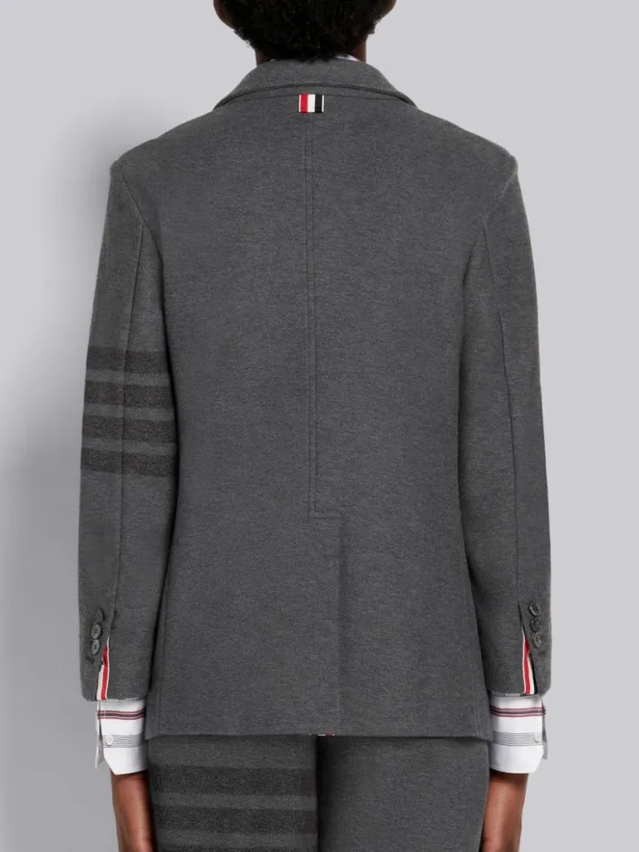 Thom Browne Double Face Tech Twill Tonal 4bar Sack Jacket Medium Grey Women Jackets