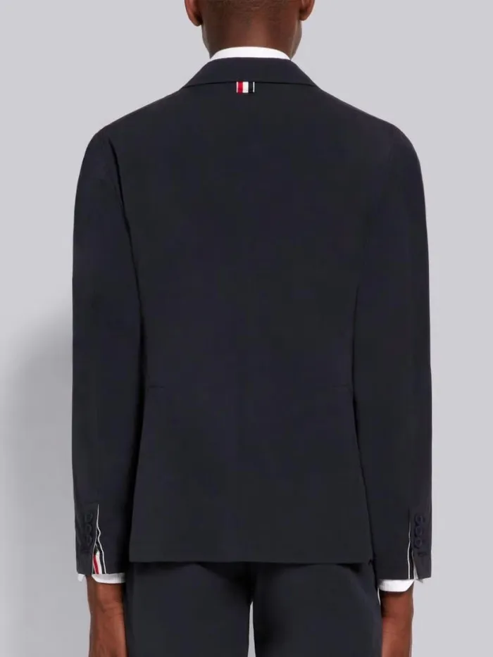 Thom Browne High Density Nylon Tech Unconstructed Sack Jacket Navy Men Jackets and Suiting