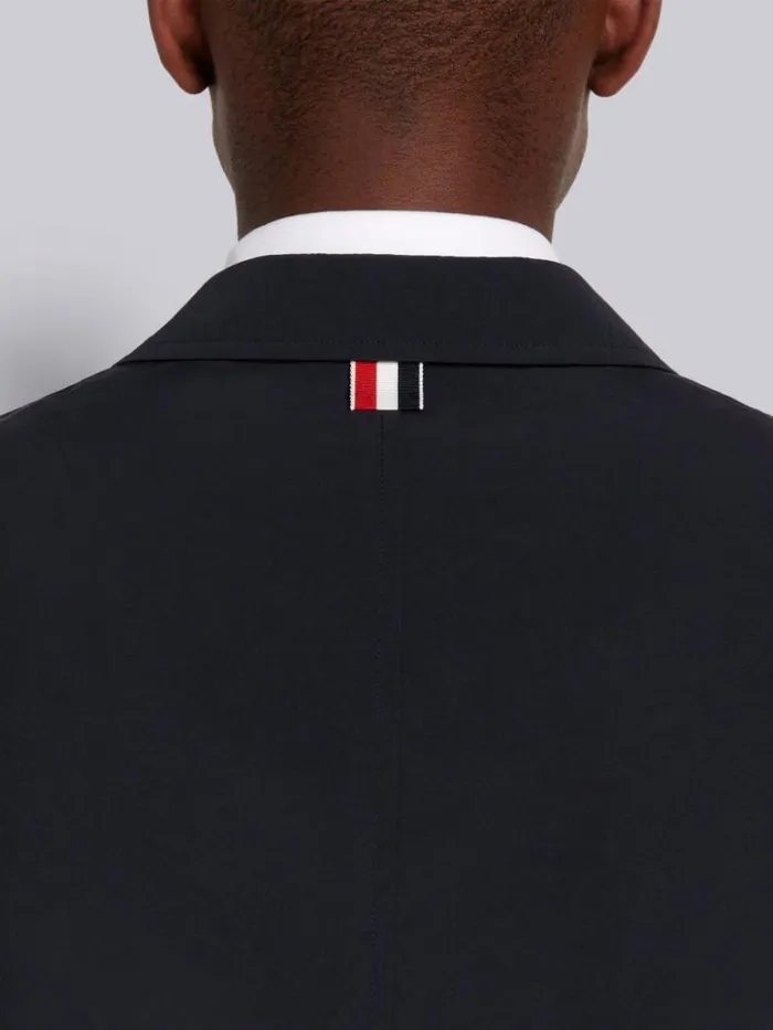Thom Browne High Density Nylon Tech Unconstructed Sack Jacket Navy Men Jackets and Suiting