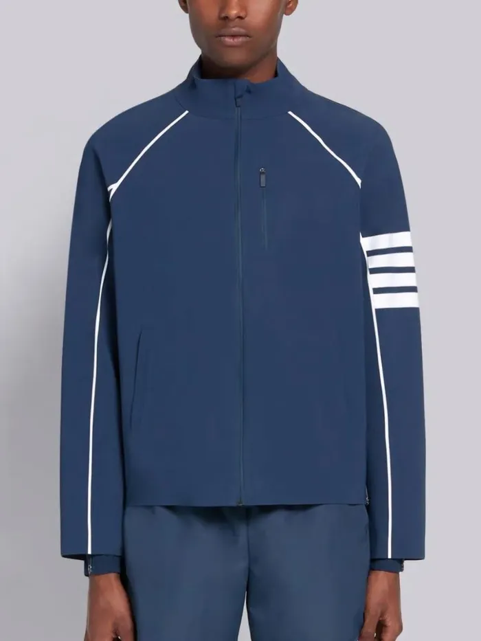 Thom Browne Lightweight Tech Zipup 4bar Jacket Navy Men Sweats