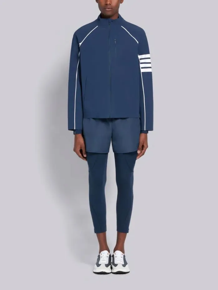 Thom Browne Lightweight Tech Zipup 4bar Jacket Navy Men Sweats