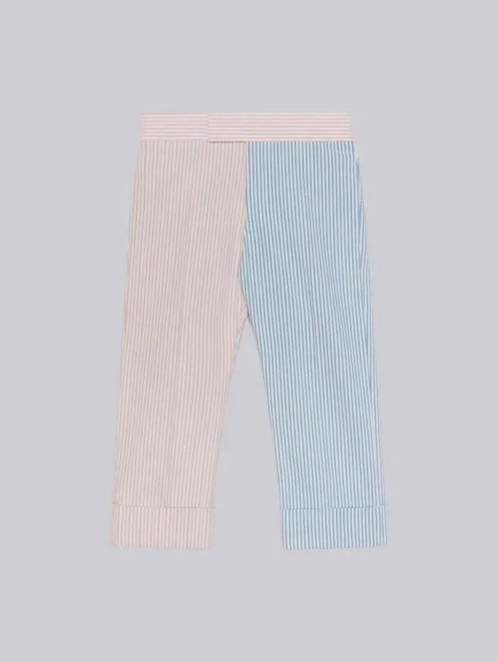 Thom Browne Multicolor Cotton Seersucker Funmix Classic Trouser Seasonal Multi BoysGirls Trousers And Shorts Thom Browne Multicolor Cotton Seersucker Funmix Classic Trouser Seasonal Multi BoysGirls Trousers And Shorts