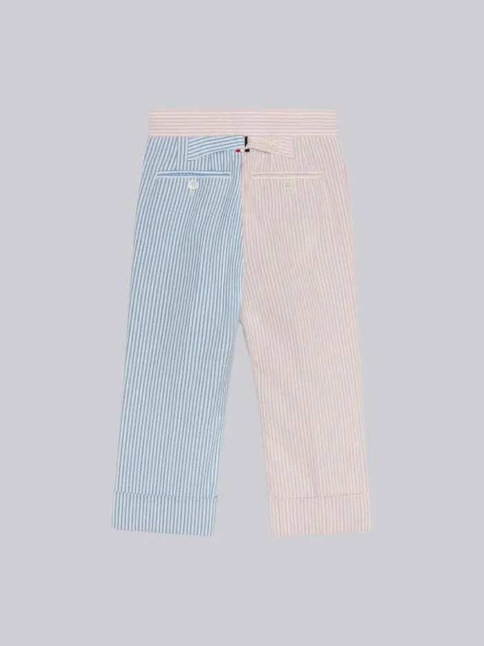 Thom Browne Multicolor Cotton Seersucker Funmix Classic Trouser Seasonal Multi BoysGirls Trousers And Shorts