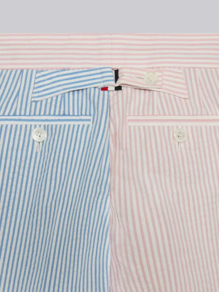 Thom Browne Multicolor Cotton Seersucker Funmix Classic Trouser Seasonal Multi BoysGirls Trousers And Shorts