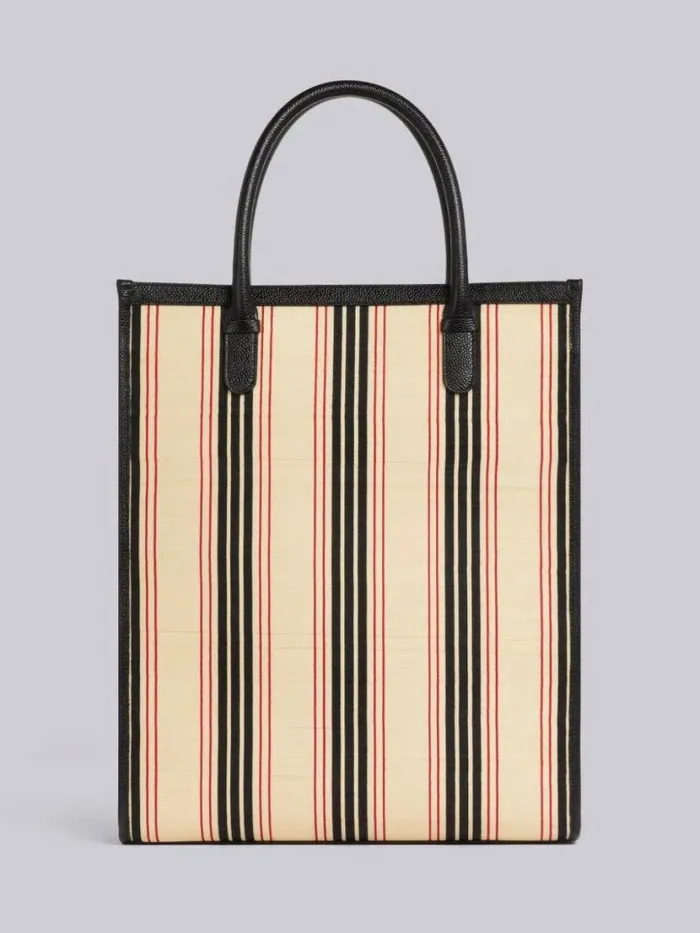 Thom Browne Multicolor Horse Hair Leather Detail Vertical Tote Rwbwht WomenMen Handbags and Totes