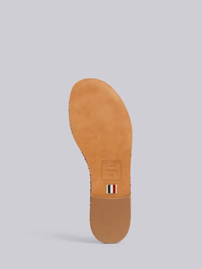 Thom Browne Multicolor Vitello Calf Leather Cord Trimmed Leather Sole 3bow Slingback Sandal Rwbwht Women Slippers and Sandals