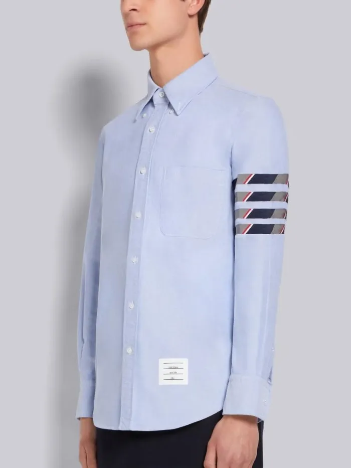 Thom Browne Oxford Seamed 4bar Straight Fit Shirt Light Blue Men Shirting