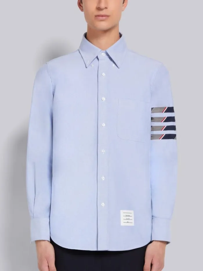 Thom Browne Oxford Seamed 4bar Straight Fit Shirt Light Blue Men Shirting