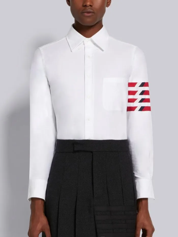 Thom Browne Oxford Seamed 4bar Straight Fit Shirt White Men Shirting