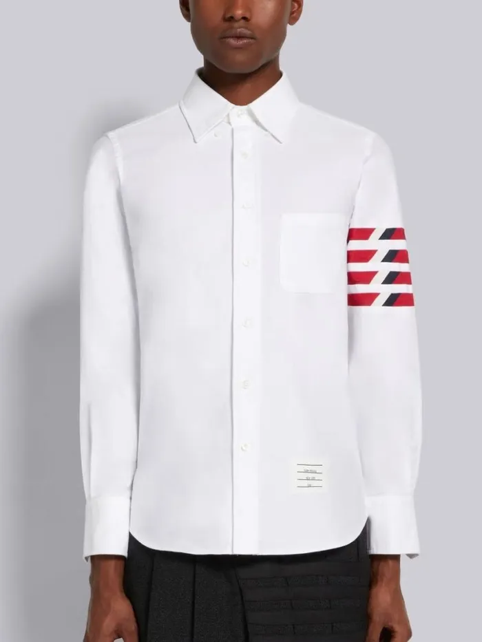 Thom Browne Oxford Seamed 4bar Straight Fit Shirt White Men Shirting
