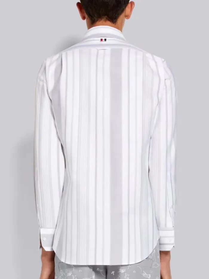 Thom Browne Patchwork Mr Thom And Kite Straight Fit Shirt Medium Grey Men Shirting