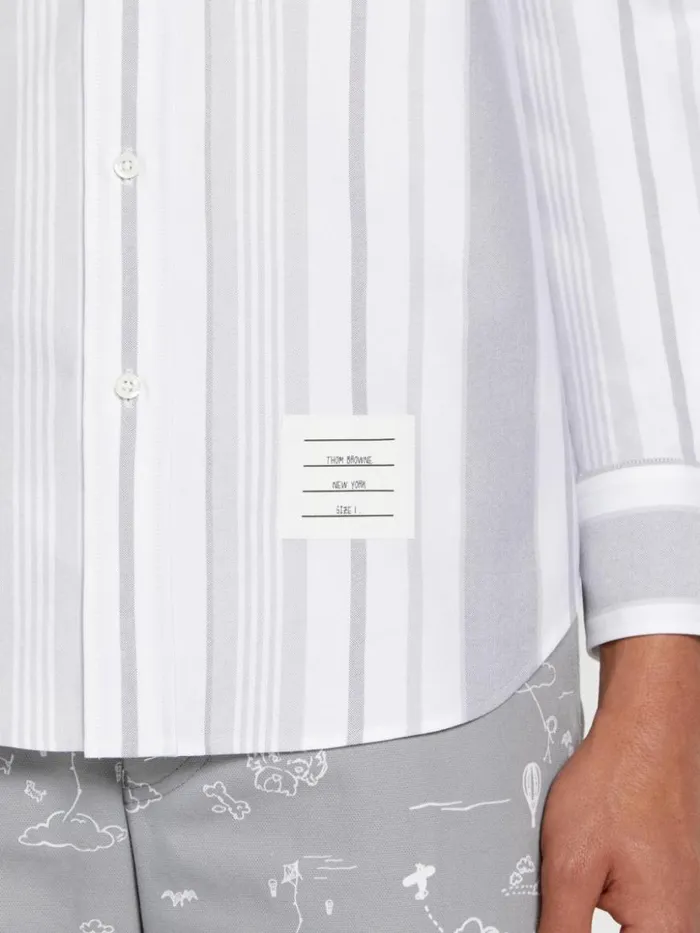Thom Browne Patchwork Mr Thom And Kite Straight Fit Shirt Medium Grey Men Shirting