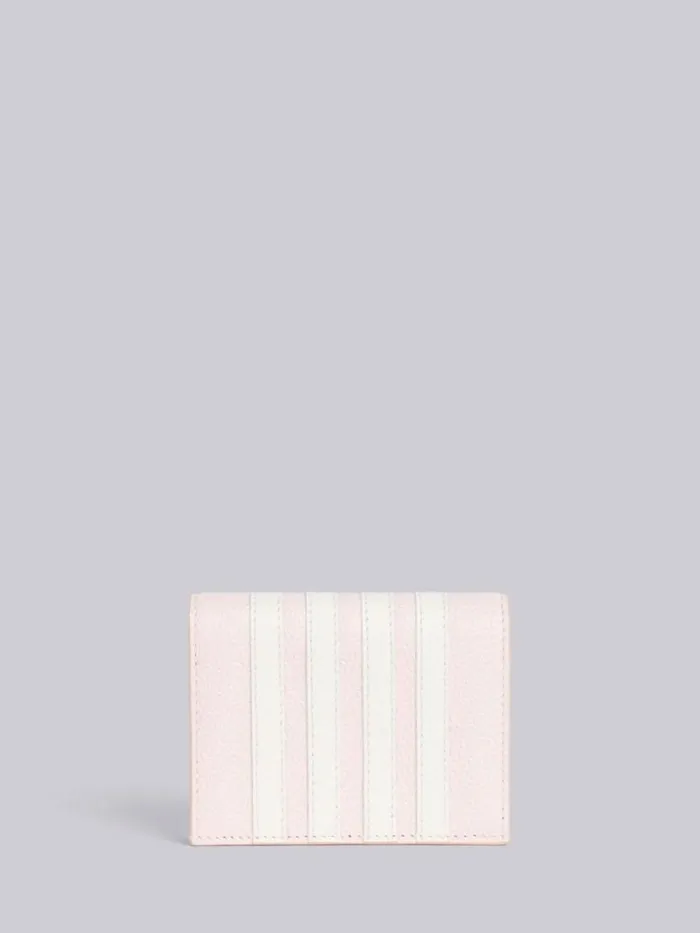 Thom Browne Pebble Grain Leather 4bar Double Card Holder Light Pink Women Purses and Wallets Thom Browne Pebble Grain Leather 4bar Double Card Holder Light Pink Women Purses and Wallets