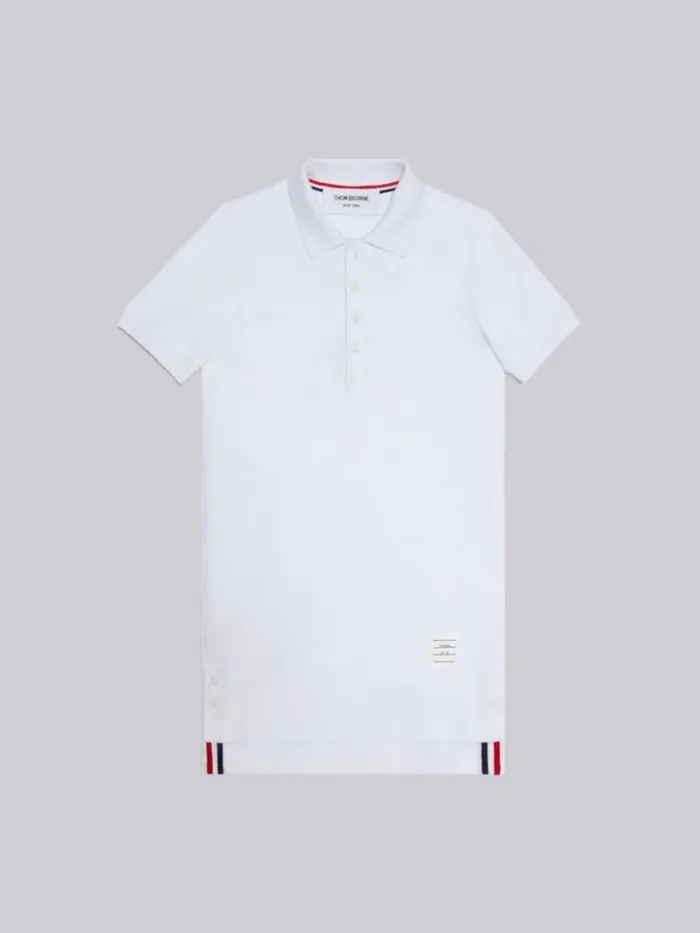 Thom Browne Pique Shortsleeved Polo Dress White Girls Sweats And Tshirt