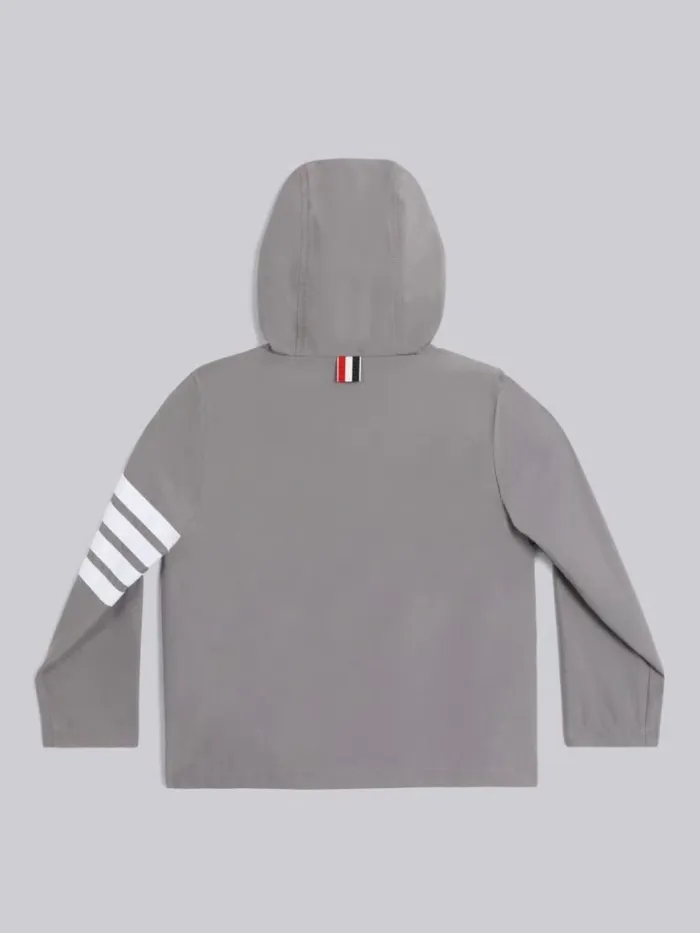 Thom Browne Ripstop 4bar Hooded Rain Jacket Medium Grey GirlsBoys Jackets And Outerwear