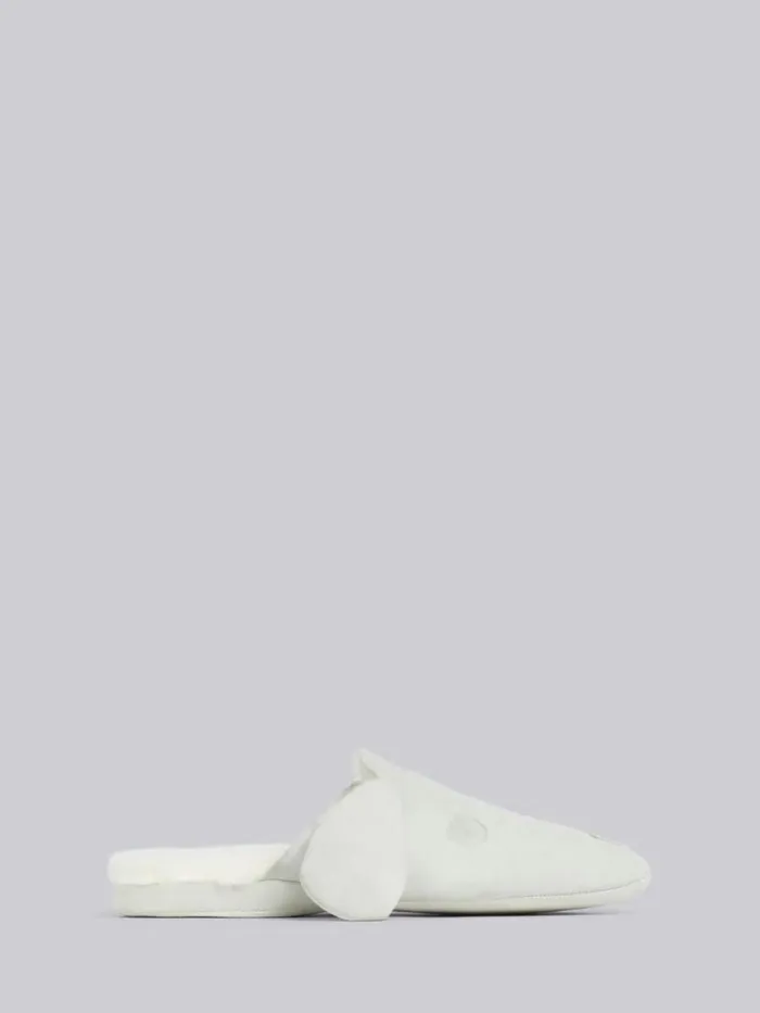 Thom Browne Shearling And Suede Hector Slipper White Men Slippers and Sandals