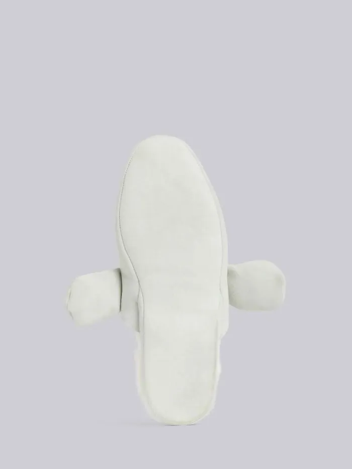Thom Browne Shearling And Suede Hector Slipper White Men Slippers and Sandals