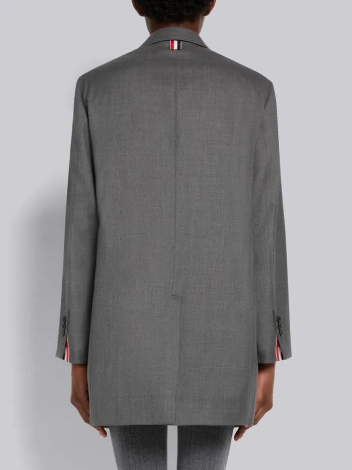 Thom Browne Super 120039s Twill Oversized Sack Sport Coat Medium Grey Women Jackets