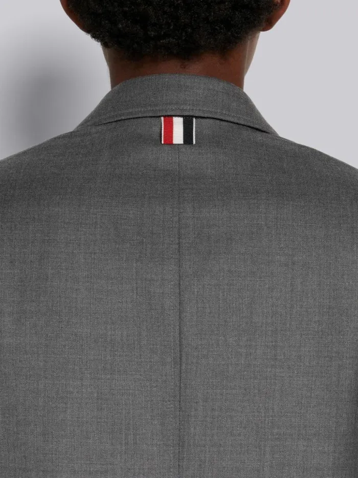 Thom Browne Super 120039s Twill Oversized Sack Sport Coat Medium Grey Women Jackets