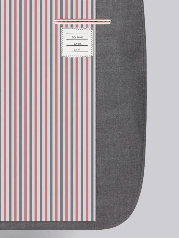 Thom Browne Super 120039s Twill Oversized Sack Sport Coat Medium Grey Women Jackets